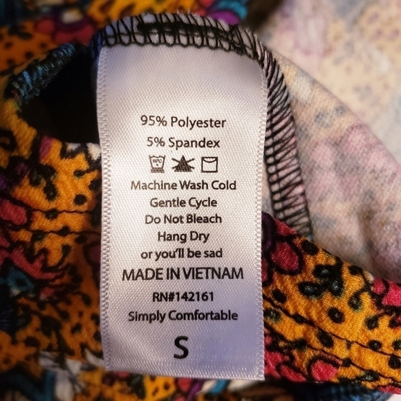 LulaRoe Unicorn Cassie Skirt Women's Small S Orange Teal Floral Midi Vintage EUC - Picture 5 of 5